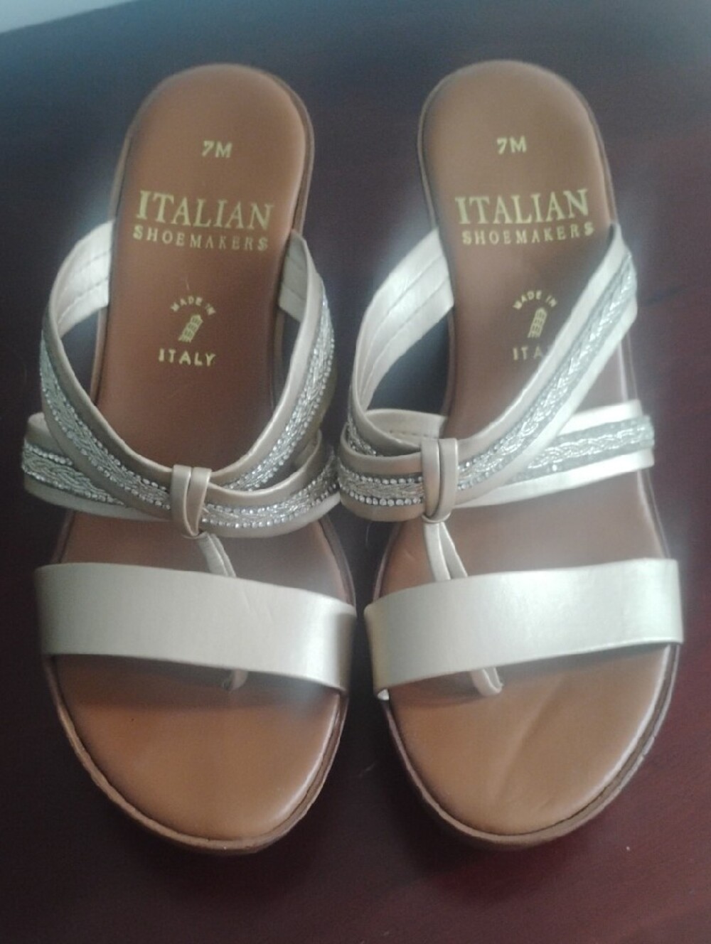 Italian Shoemakers Gold Metallic Strappy Sandals